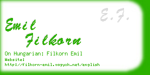 emil filkorn business card